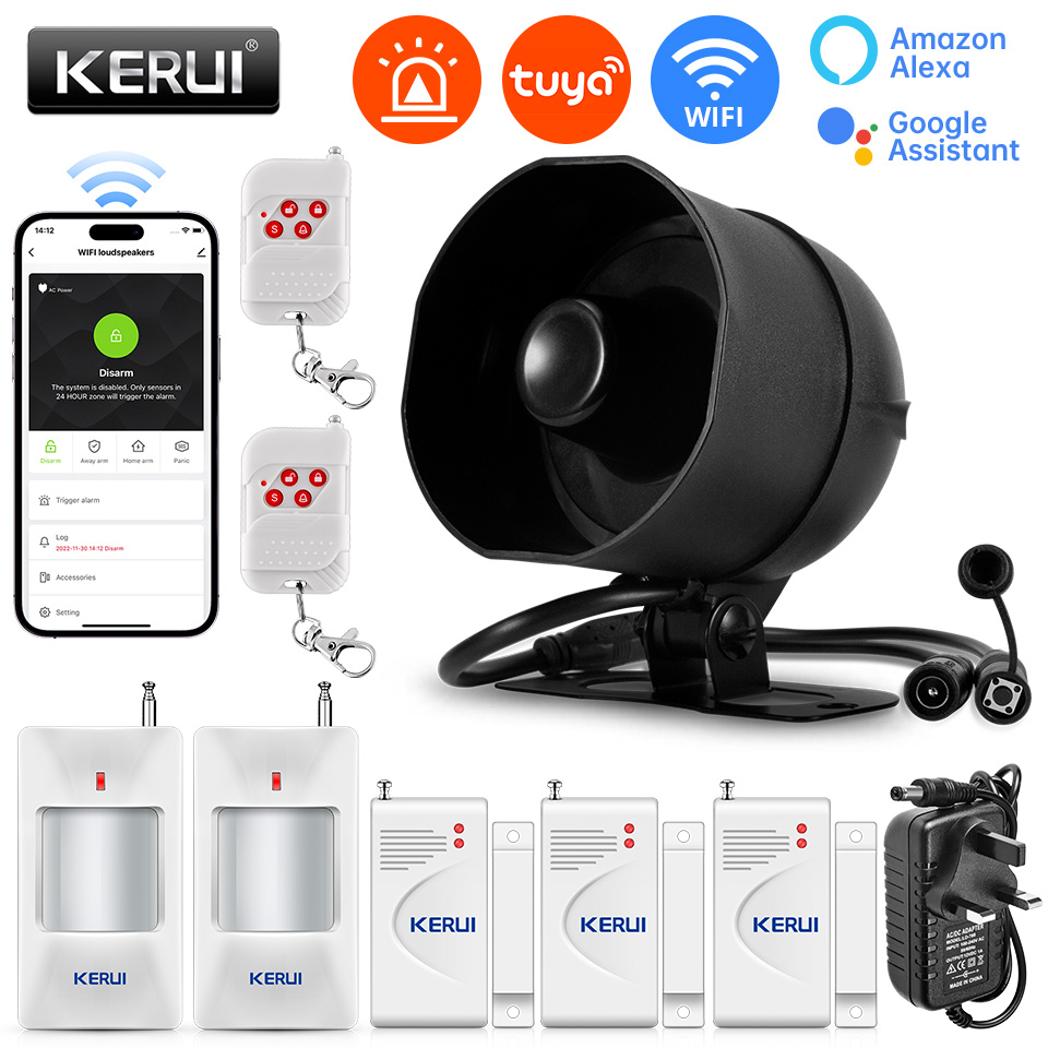 Kerui 120db sirene sistema de  - Sim Gsm Alarm avaliação e preço