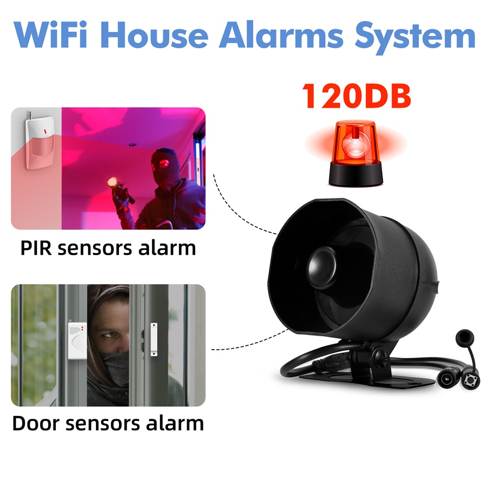 Kerui 120db sirene sistema de  - Sim Gsm Alarm avaliação e preço